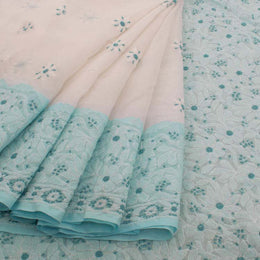 Chikankari Embroidered Cotton Saree 10038762