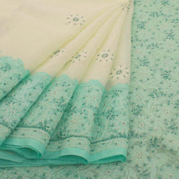 Chikankari Embroidered Cotton Saree 10038773