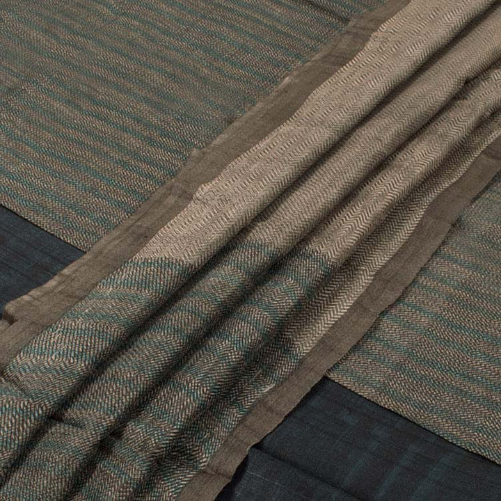 Hand Block Printed Tussar Silk Salwar Suit Material 10049250