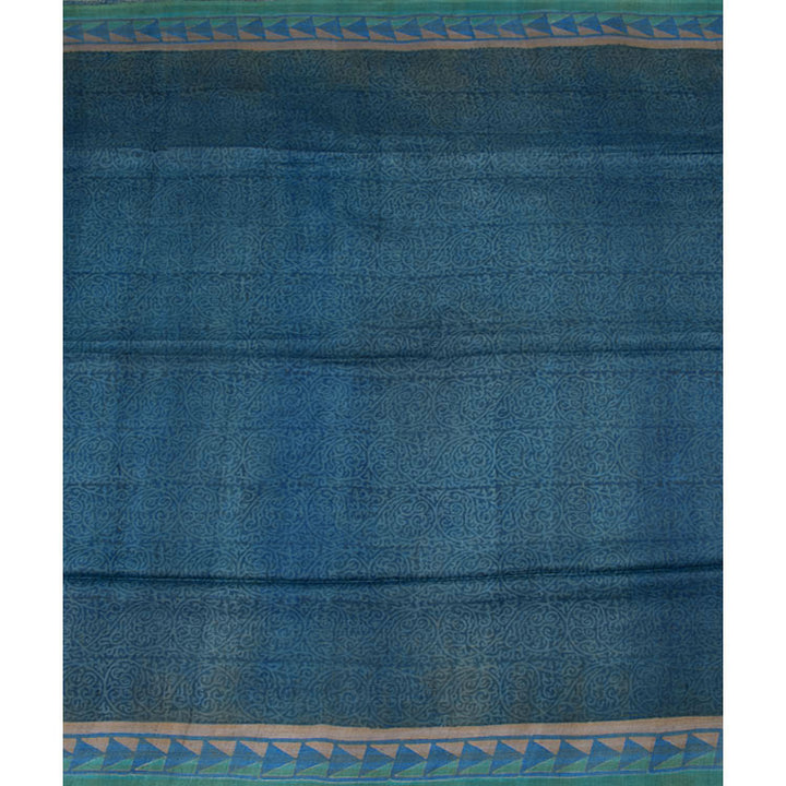 Hand Block Printed Tussar Silk Saree 10052459