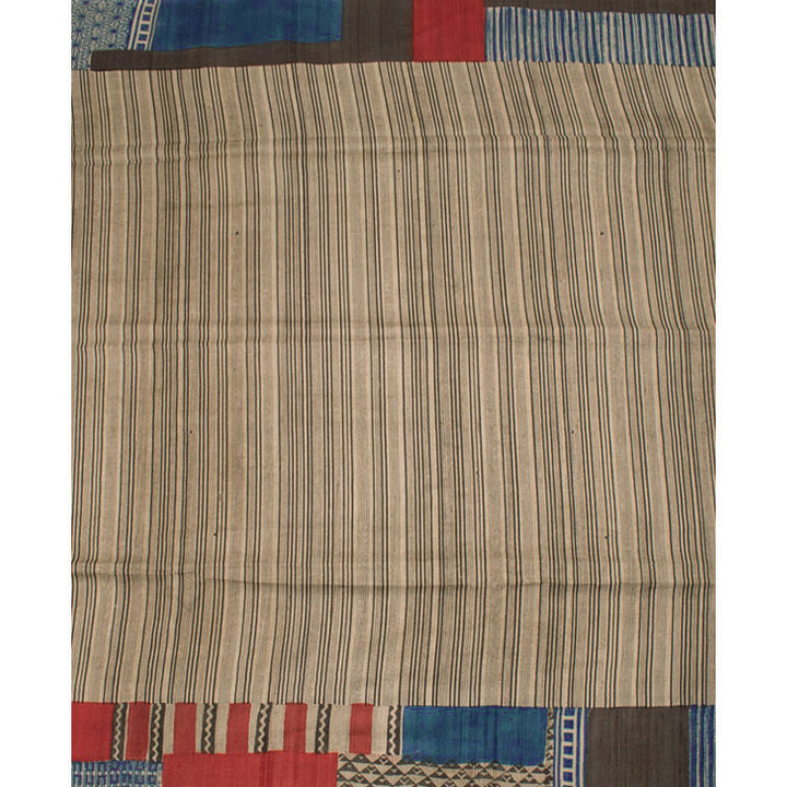 Hand Block Printed Tussar Silk Saree 10052471