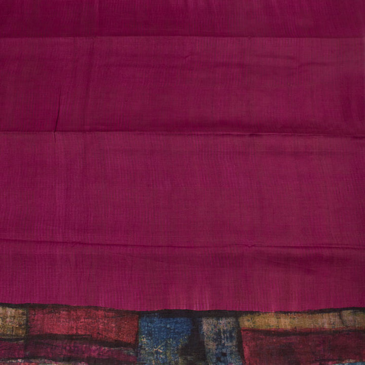 Hand Block Printed Tussar Silk Saree 10052476